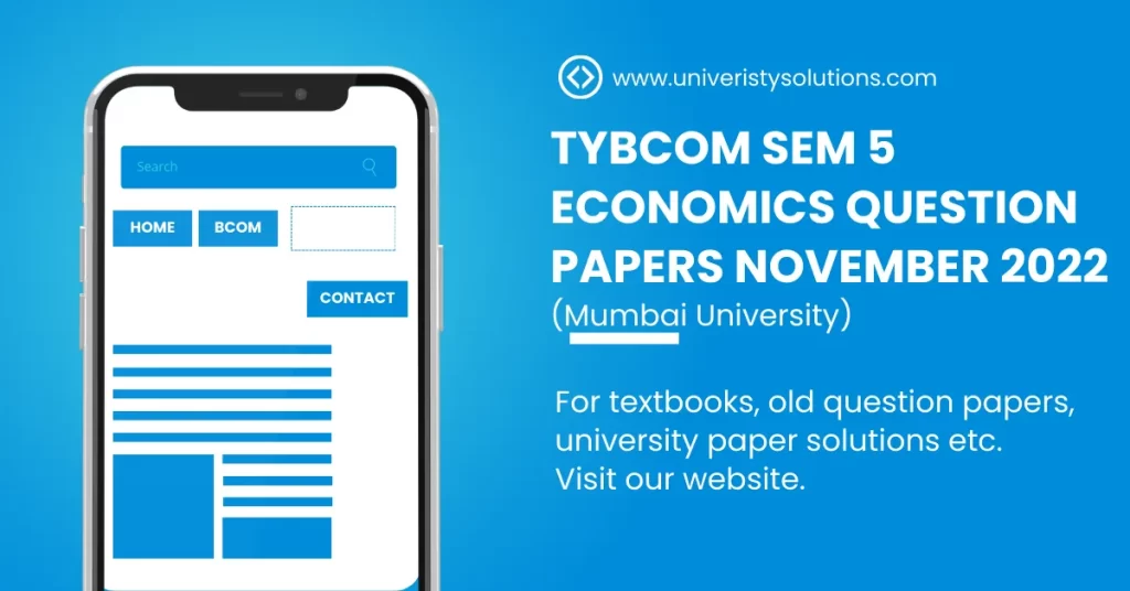 TYBCOM Sem 5 Economics Question Paper 2022 (November)