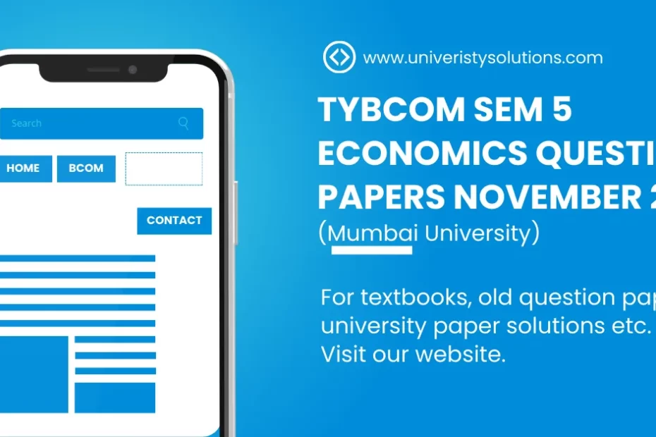 TYBCOM Sem 5 Economics Question Paper 2022 (November)