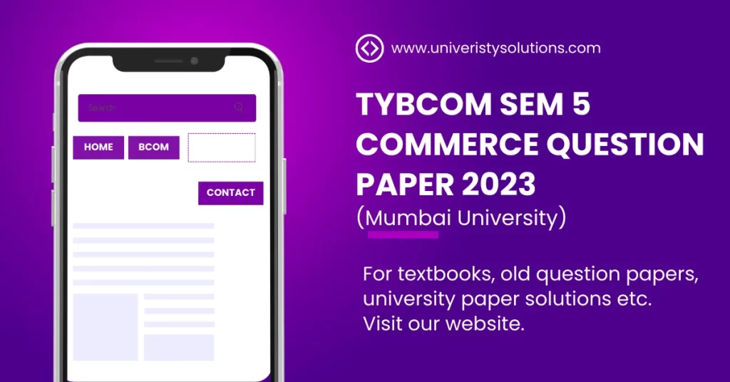 TYBCOM Sem 5 Commerce Question Paper November 2023