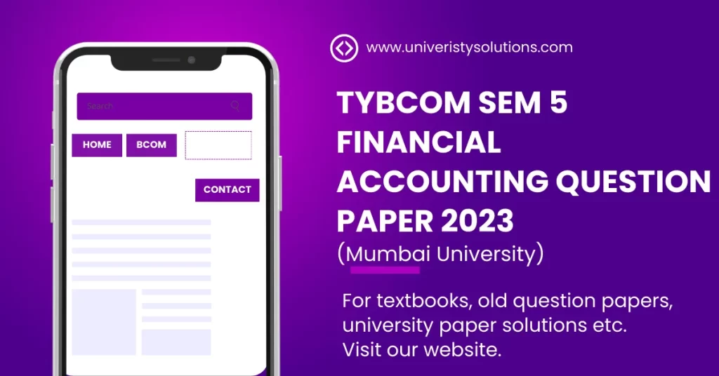 TYBCOM Sem 5 Financial Accounting Question Paper 2023