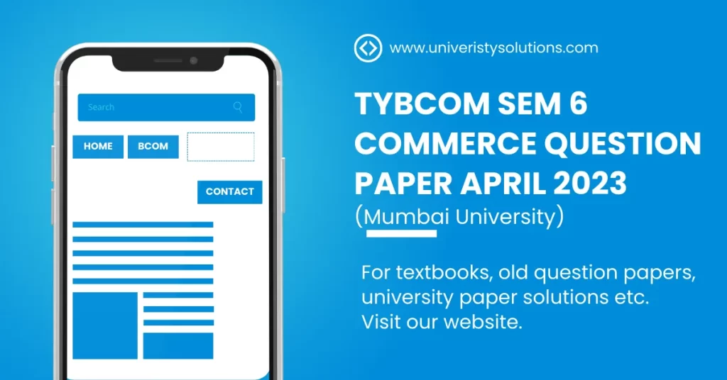 TYBCOM Sem 6 Commerce Question Paper April 2023