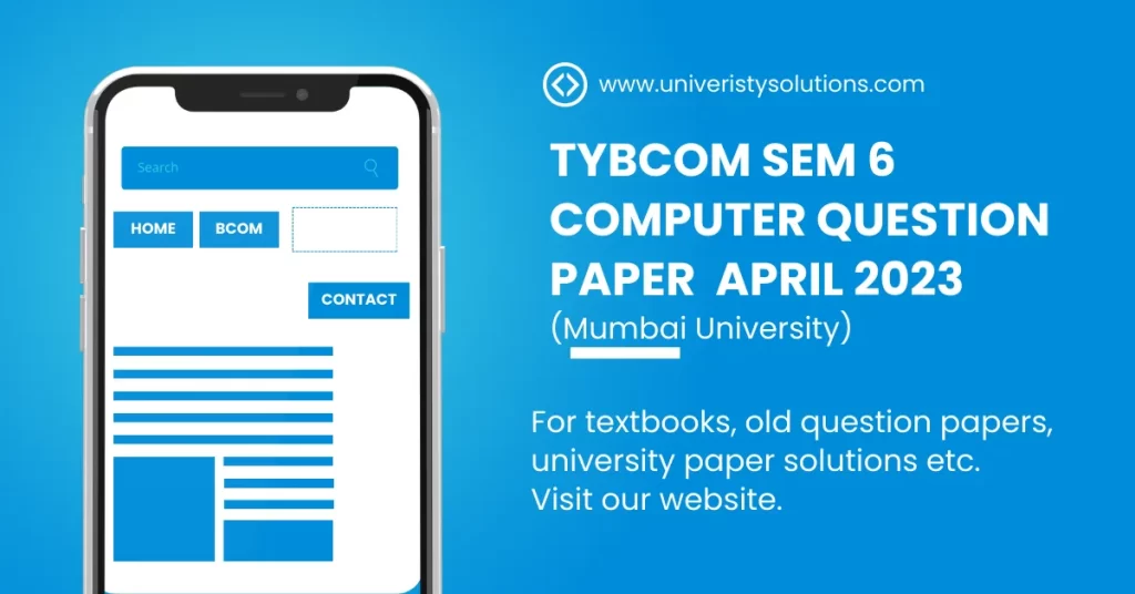 TYBCOM Sem 6 Computer Question Paper April 2023