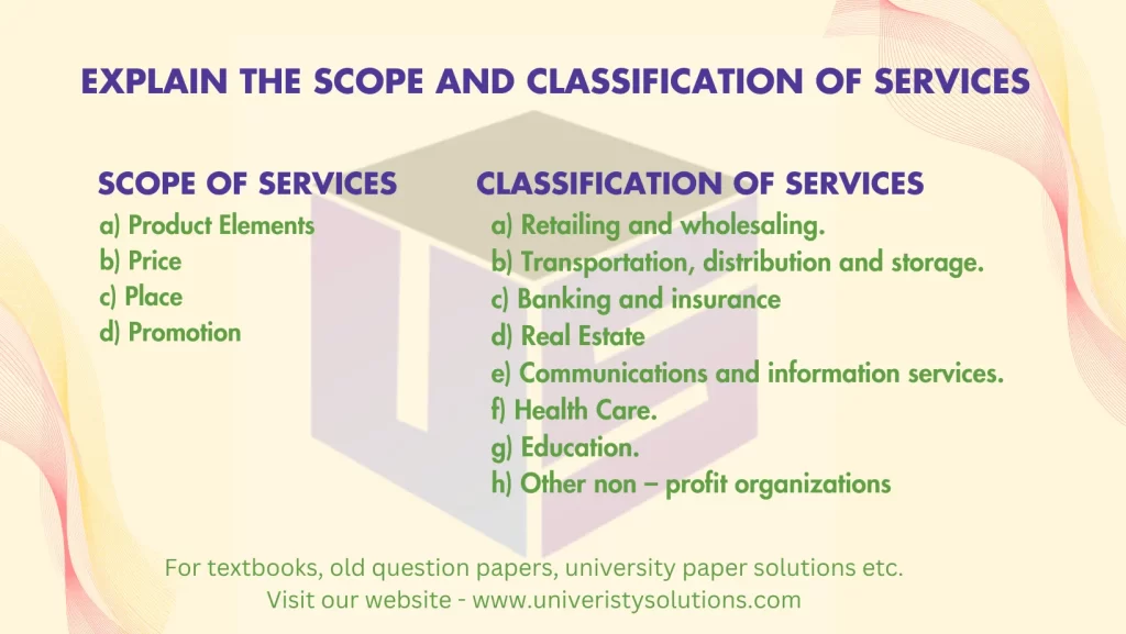 Explain the scope and classification of services.