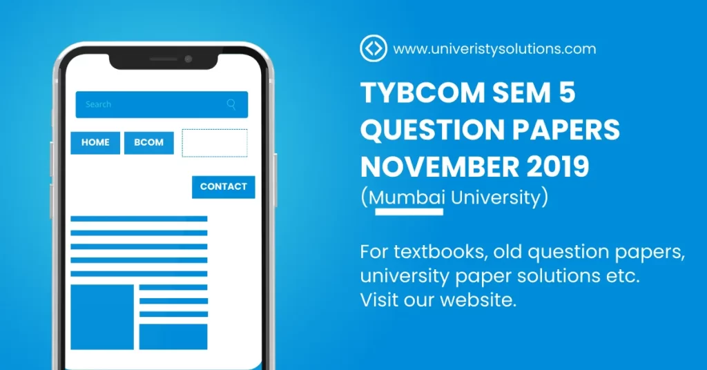 TYBCOM Sem 5 Question Papers November 2019