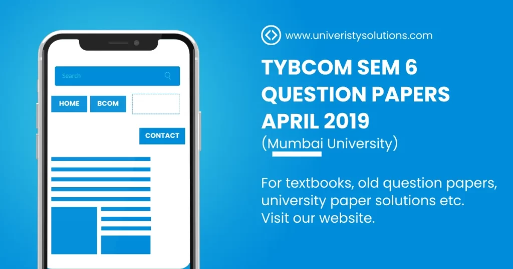 TYBCOM Sem 6 Question Papers April 2019