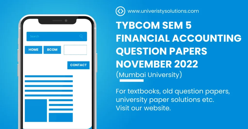 TYBCOM Sem 5 Financial Accounting Question Paper 2022