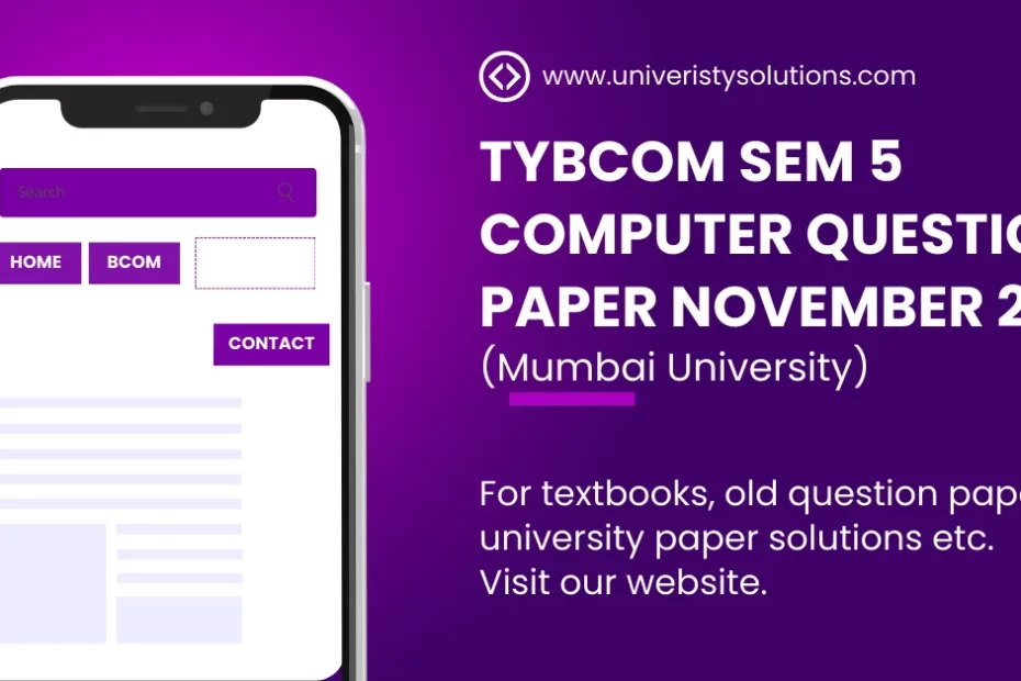 TYBCOM Sem 5 Computer Question Paper November 2023