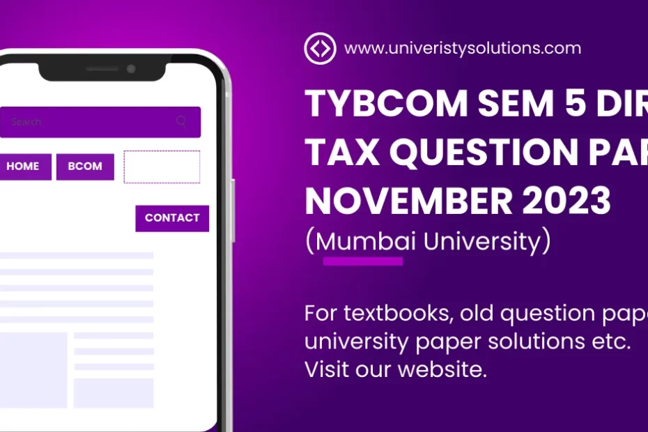 TYBCOM Sem 5 Direct Tax Question Papers November 2023